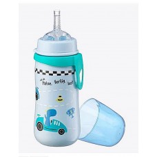 Babylove  Бутылочка для питья с гибкой и мягкой силиконовой соломинкой с 12 месяцев,синяя, 330мл